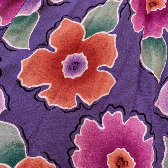 Vintage Young Edwardian Purple Floral Circle Maxi Skirt - Picture 13 of 13